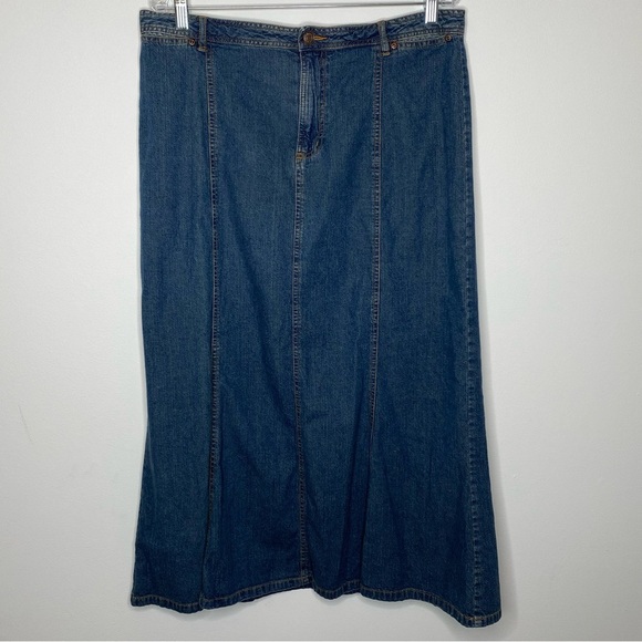 Vintage Y2K Old Navy Denim Maxi Skirt - Picture 1 of 11